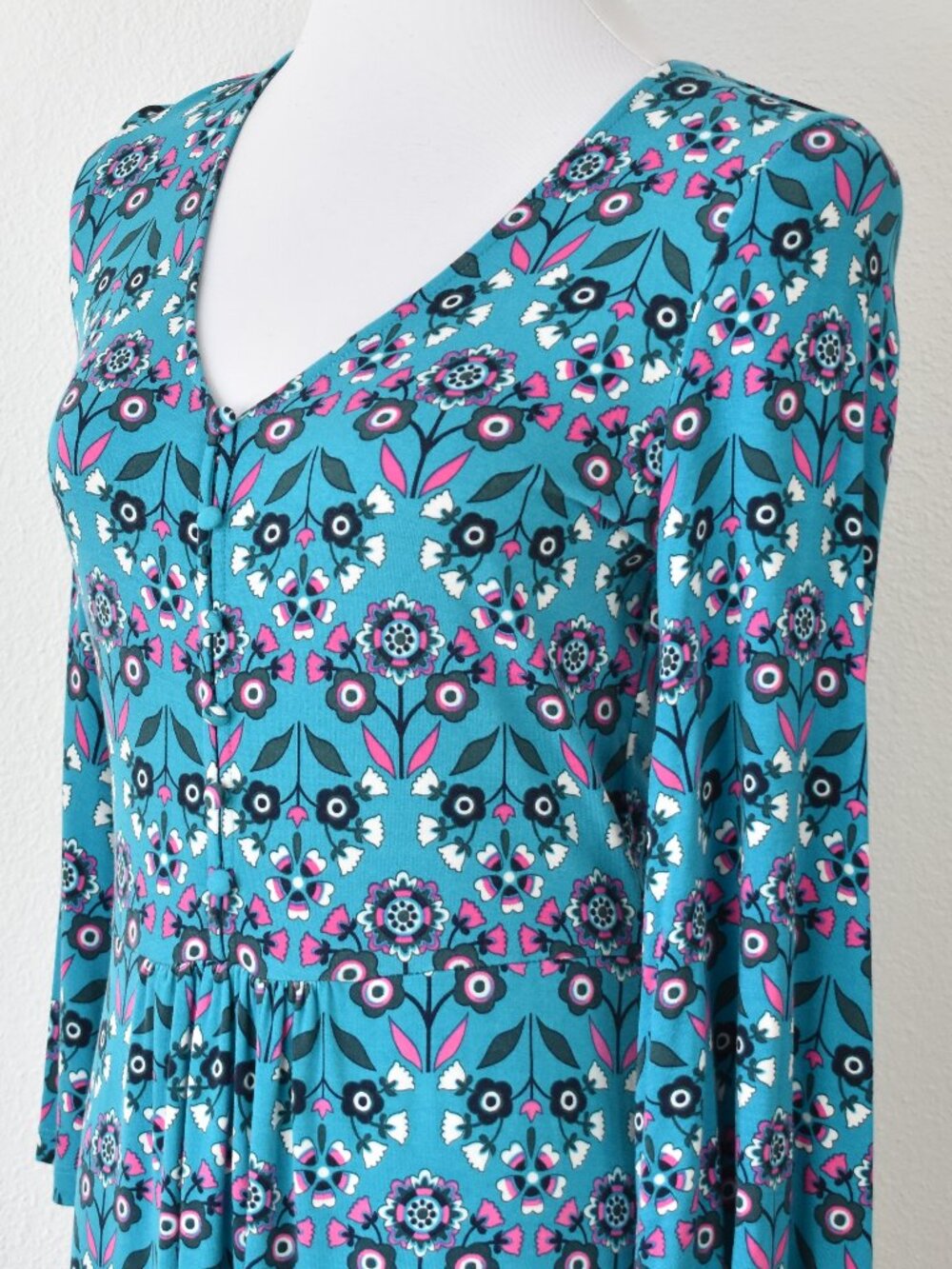 Boden Scarlett Jersey Tunic Blue Floral - 6 - Picture 3 of 10